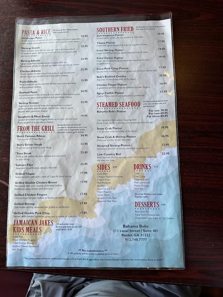 Bahama Bob's Menu image 2