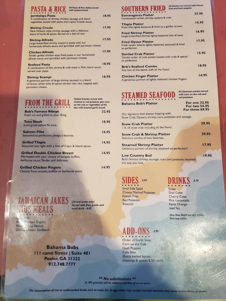 Bahama Bob's Menu image 3